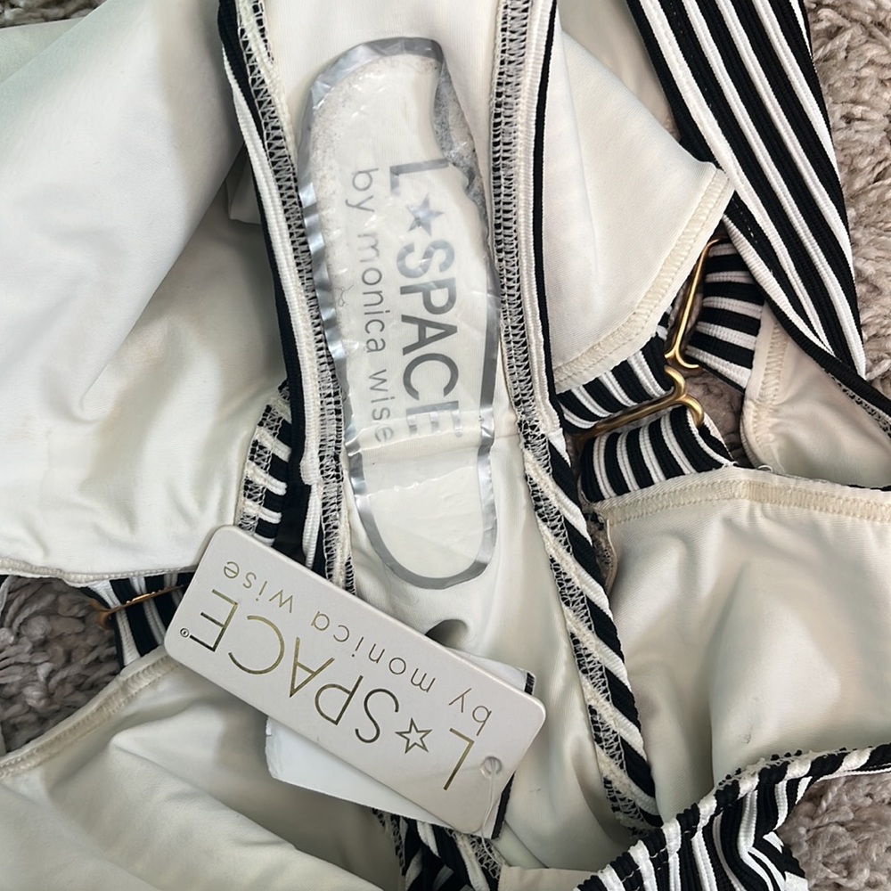 L*Space Mayra Striped One-Piece w/ Gold Hardware Cutouts - Picture 8 of 9
